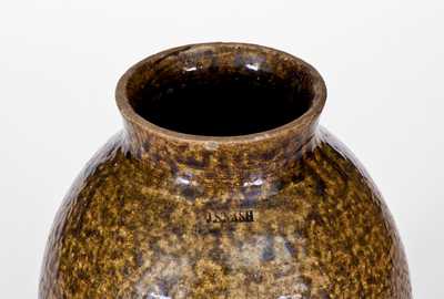 Rare J. S. NASH, Marion County, Texas Alkaline-Glazed Stoneware Jar