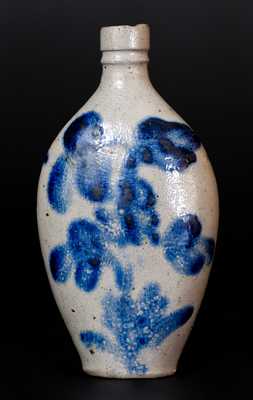Exceptional Decorated Stoneware Flask, Baltimore, circa 1840