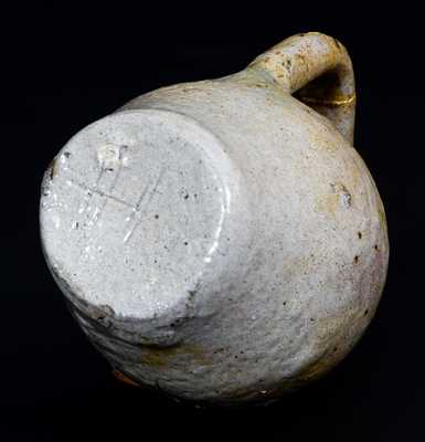 Fine Miniature Stoneware Jug w/ Incised Anchor Decoration, early 19th century