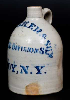 1 Gal. Stoneware Jug with Stenciled TROY, NY Advertising