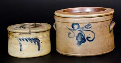 Lot of Two: NJ Stoneware Cake Crock and Remmey Philadelphia Butter Crock