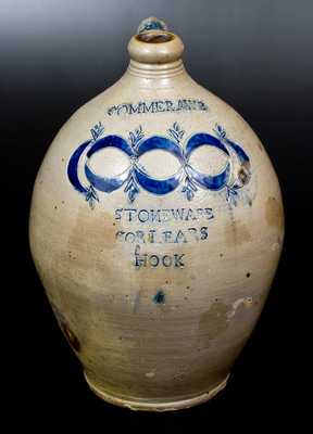 Exceptional 3 Gal. Thomas Commeraw Stoneware Jug, New York City, circa 1810