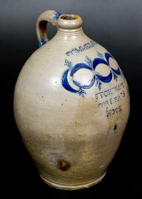 Exceptional 3 Gal. Thomas Commeraw Stoneware Jug, New York City, circa 1810