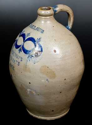 Exceptional 3 Gal. Thomas Commeraw Stoneware Jug, New York City, circa 1810