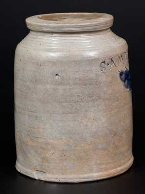 Small S. AMBOY / N. JERSY Stoneware Jar att. Warne & Letts, South Amboy, NJ