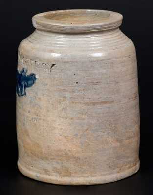 Small S. AMBOY / N. JERSY Stoneware Jar att. Warne & Letts, South Amboy, NJ