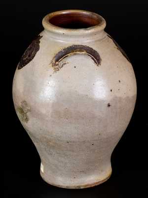 Very Rare att. Xerxes Price (Sayreville, NJ) Stoneware Jar w/ Impressed Floral Design