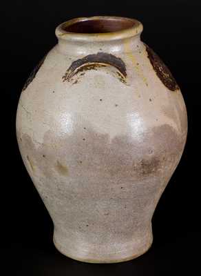 Very Rare att. Xerxes Price (Sayreville, NJ) Stoneware Jar w/ Impressed Floral Design