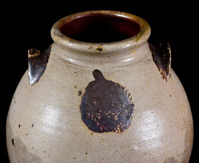 Very Rare att. Xerxes Price (Sayreville, NJ) Stoneware Jar w/ Impressed Floral Design