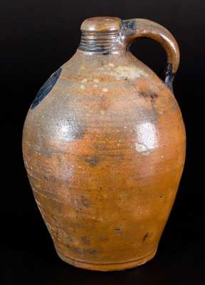 Very Rare att. Xerxes Price (Sayreville, NJ) Stoneware Jug w/ Impressed Floral Decoration