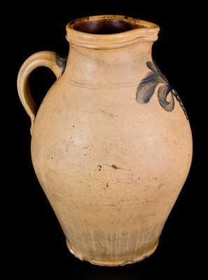 Very Rare Stoneware Pitcher att. William Nichols, Poughkeepsie, NY, circa 1823