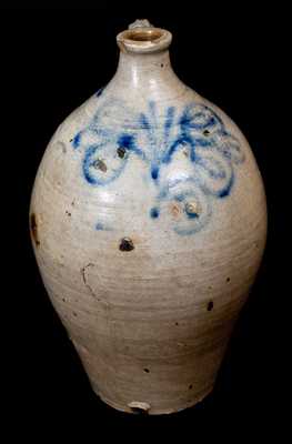 Extremely Rare Kemple Pottery, Ringoes, NJ Stoneware Jug, 18th century