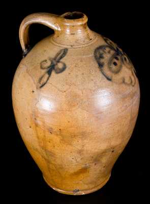 Very Rare Stoneware Jug att. Howe & Clark, Athens, NY, 1805-1813