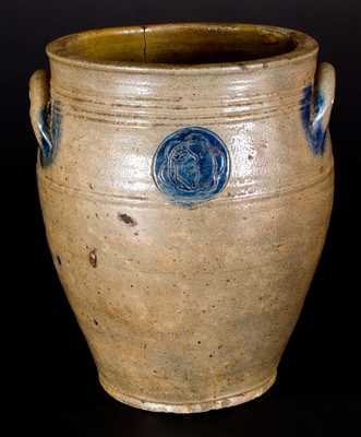 Rare attrib. Xerxes Price (New Jersey) Stoneware Man-in-the-Moon Jar