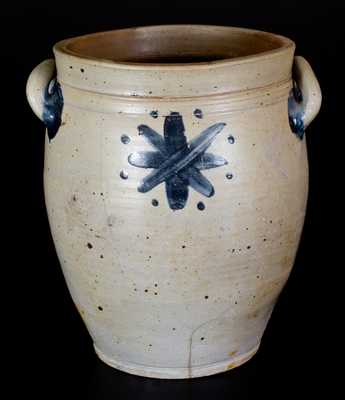 Open-Handled NY Stoneware Jar w/ Brushed Asterisk, probably Egbert Schoonmaker