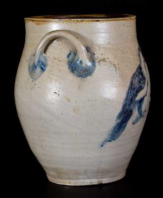 Stoneware Jar with Fine Incised Bird Decoration, probably Connecticut