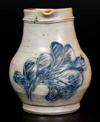 Small New York Stoneware Pitcher w/ Elaborate Incised Decoration