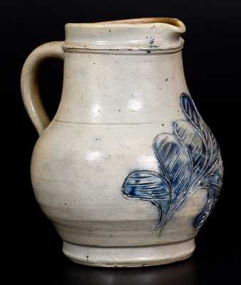 Small New York Stoneware Pitcher w/ Elaborate Incised Decoration