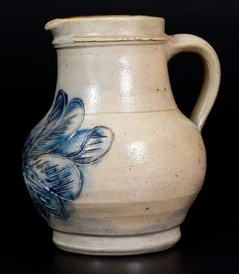 Small New York Stoneware Pitcher w/ Elaborate Incised Decoration