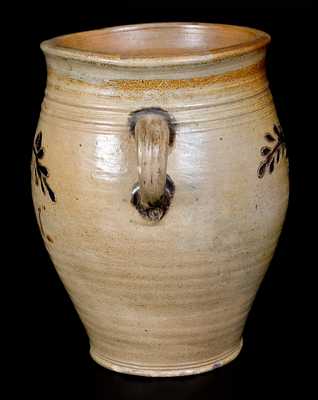 Vertical-Handled NYC Stoneware Jar w/ Incised  Decoration, Eighteenth Century