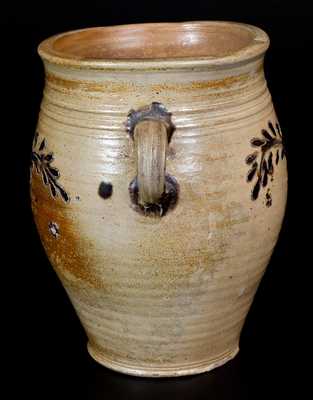 Vertical-Handled NYC Stoneware Jar w/ Incised  Decoration, Eighteenth Century