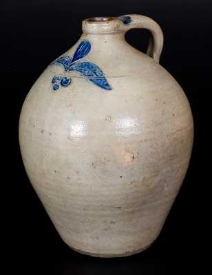 Ovoid Stoneware Jug w/ Incised Decoration, possibly Troy, New York