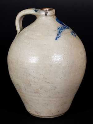 Ovoid Stoneware Jug w/ Incised Decoration, possibly Troy, New York