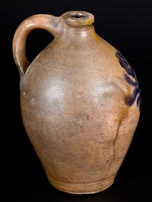 1/2 Gal. Stoneware Jug with Brushed Floral Decoration, early 19th century