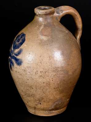 1/2 Gal. Stoneware Jug with Brushed Floral Decoration, early 19th century