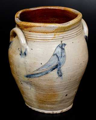 Rare and Important Stoneware Jar w/ Incised Birds att. Paul Cushman, Albany, NY