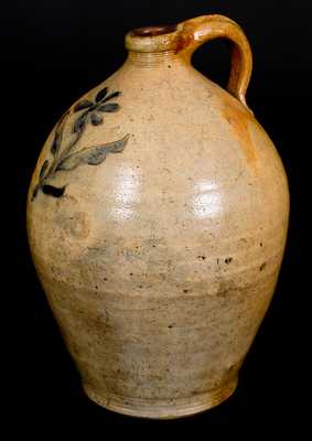 Stoneware Jug w/ Incised Floral Decoration, Manhattan, early 19th century