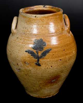 Fine Stoneware Jar w/ Impressed Decorations, att. Jonathan Fenton, Boston, c1800