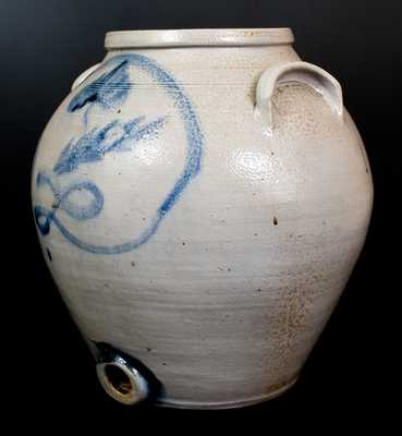4 Gal. Ovoid Stoneware Water Cooler with Floral Decoration