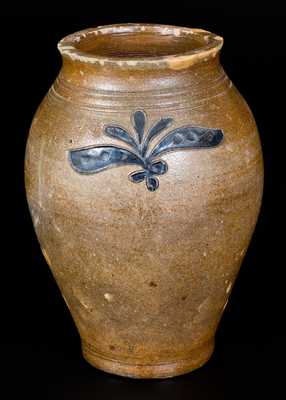 Fine 1/4 Gal. Stoneware Jar with Incised Decoration, Manhattan, late 18th century