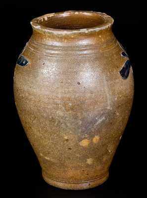 Fine 1/4 Gal. Stoneware Jar with Incised Decoration, Manhattan, late 18th century