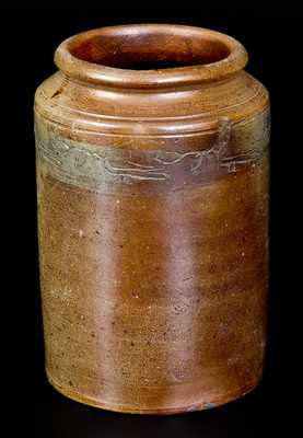  Stoneware Jar w/ Coggled Bird Design, att. Branch Green, Philadelphia, PA