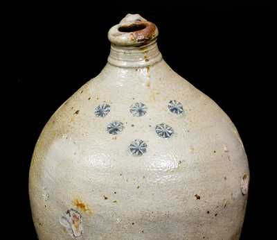 Stoneware Jug w/ Impressed Asterisk Decorations, probably Manhattan, early 19th century