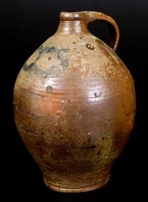 COMMERAWS / STONEWARE / N.YORK Stoneware Jug, Manhattan, circa 1810