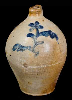 2 Gal. Stoneware Jug with Incised Floral Decoration, Manhattan, early 19th century