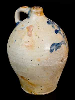 2 Gal. Stoneware Jug with Incised Floral Decoration, Manhattan, early 19th century