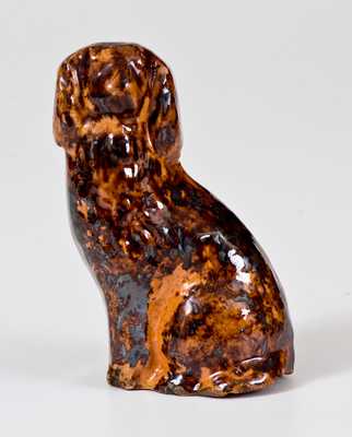 Miniature att. John Bell (Waynesboro, PA) Redware Spaniel Dog Figure