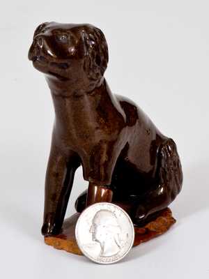 Small Pennsylvania Redware Dog on Base