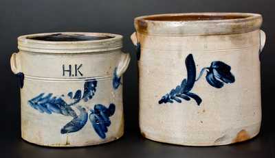Lot of Two: Philadelphia, PA Stoneware Jars incl. Example Marked "H. K."