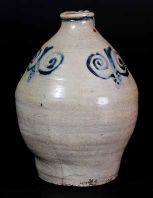 Very Rare Abraham Mead (Greenwich, CT) Stoneware Jug, circa 1790