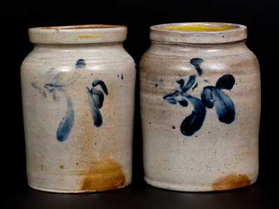 Lot of Two: One-Quart Stoneware Jars att. Richard Remmey, Philadelphia, PA