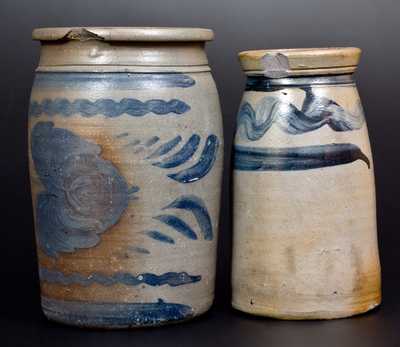 Lot of Two: Western PA Stoneware Jars with Brushed Decoration