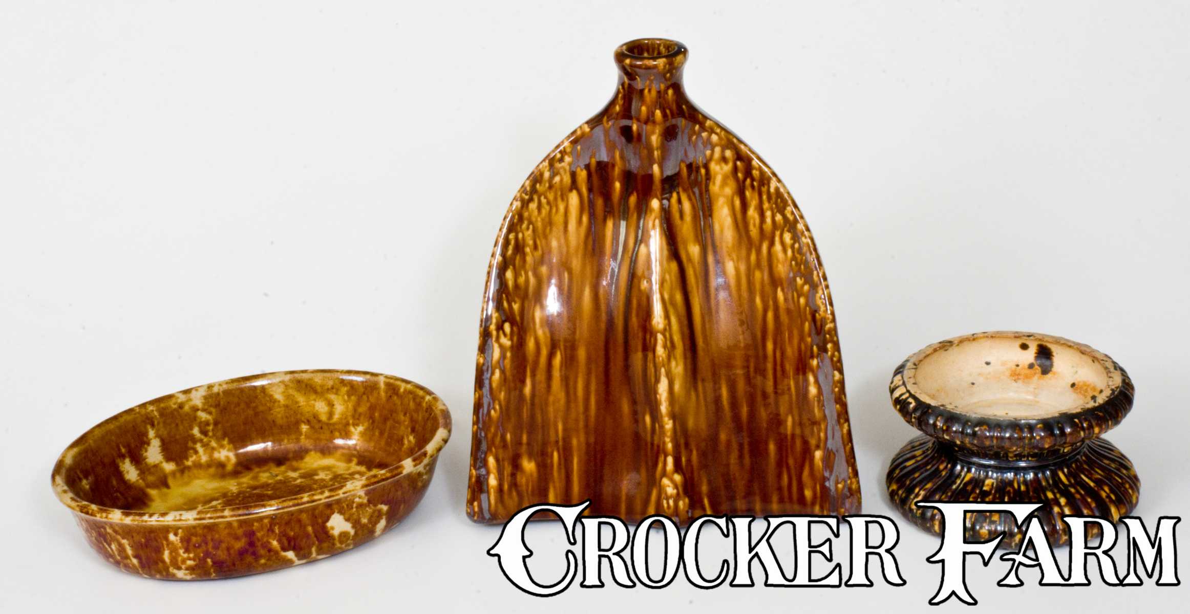 French Rockingham Pottery Lot of Three: Rockingham-Type Pottery -- Lot 244 -- July 22, 2017 ...