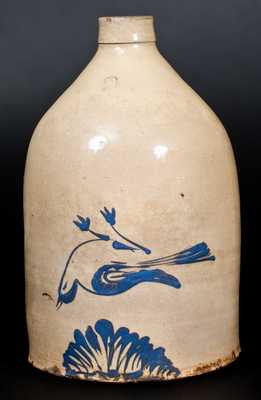 2 Gal. Stoneware Jug w/ Dead Bird Decoration att. Fulper Bros., Flemington, NJ