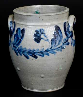 Ovoid Stoneware Jar with Floral Decoration att. Henry Remmey, Philadelphia, PA