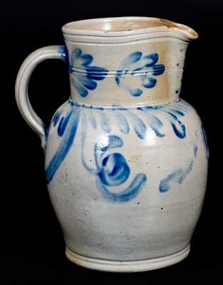 1 1/2 Gal. Southeastern PA Stoneware Pitcher with Floral Decoration